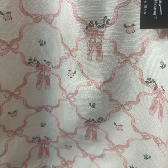 Nicole Miller Cream and Pink Patterned Tote Bag - Picture 3 of 3